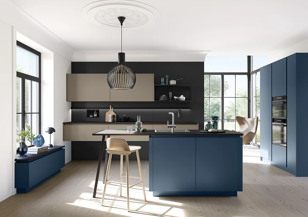 Modern German Selection kitchen featuring Ocean cabinetry with sleek, contemporary German design.